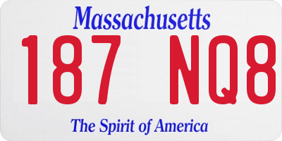 MA license plate 187NQ8