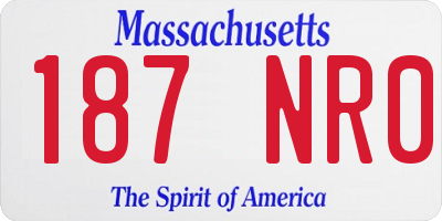 MA license plate 187NR0