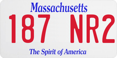 MA license plate 187NR2