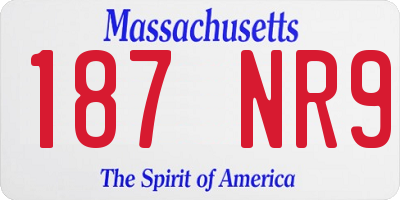 MA license plate 187NR9