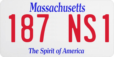 MA license plate 187NS1