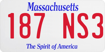 MA license plate 187NS3