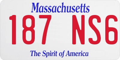 MA license plate 187NS6