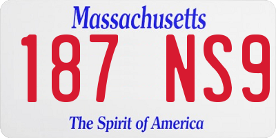 MA license plate 187NS9