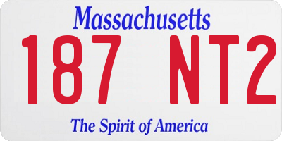 MA license plate 187NT2