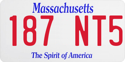 MA license plate 187NT5