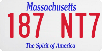 MA license plate 187NT7