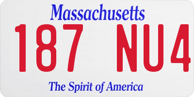 MA license plate 187NU4