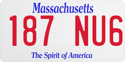 MA license plate 187NU6