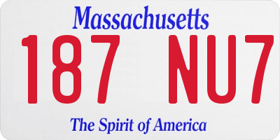 MA license plate 187NU7