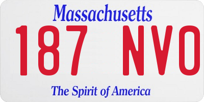 MA license plate 187NV0