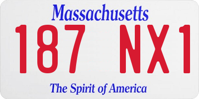 MA license plate 187NX1