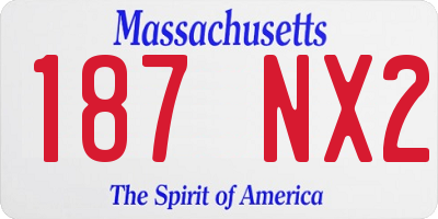 MA license plate 187NX2