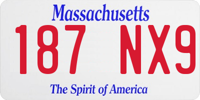 MA license plate 187NX9