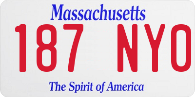MA license plate 187NY0
