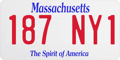 MA license plate 187NY1