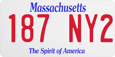 MA license plate 187NY2