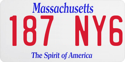 MA license plate 187NY6
