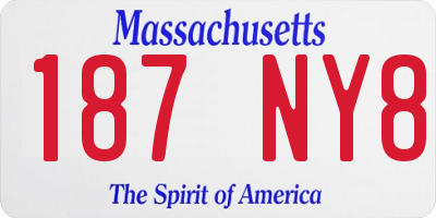 MA license plate 187NY8