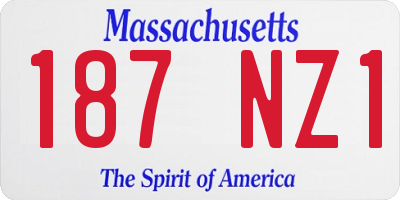 MA license plate 187NZ1