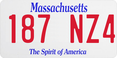 MA license plate 187NZ4