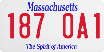 MA license plate 187OA1