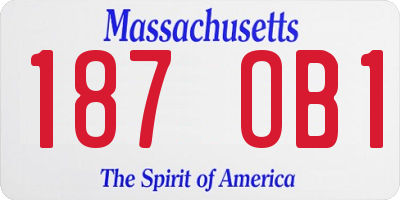 MA license plate 187OB1