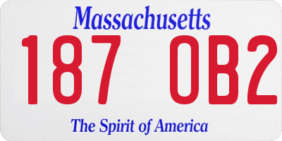 MA license plate 187OB2