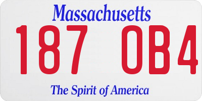 MA license plate 187OB4