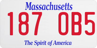 MA license plate 187OB5