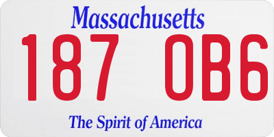 MA license plate 187OB6