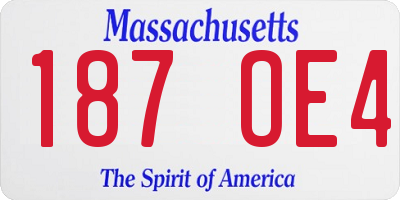 MA license plate 187OE4