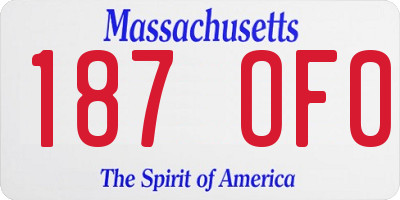 MA license plate 187OF0