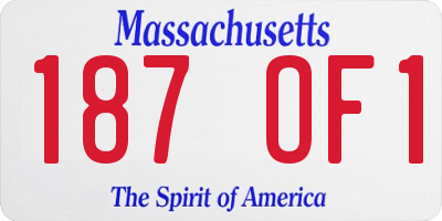MA license plate 187OF1
