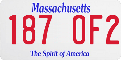 MA license plate 187OF2