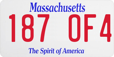 MA license plate 187OF4