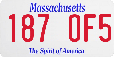 MA license plate 187OF5
