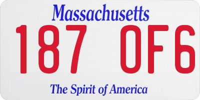 MA license plate 187OF6