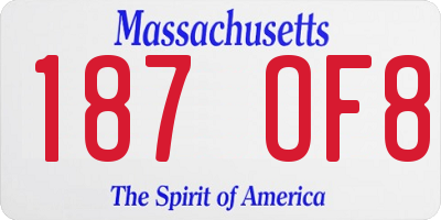 MA license plate 187OF8