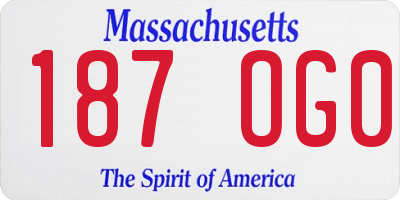MA license plate 187OG0