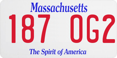 MA license plate 187OG2