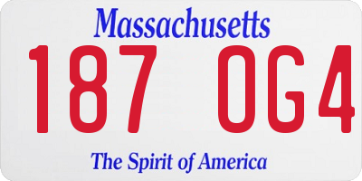 MA license plate 187OG4