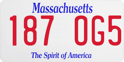 MA license plate 187OG5