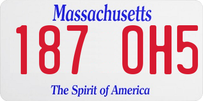 MA license plate 187OH5