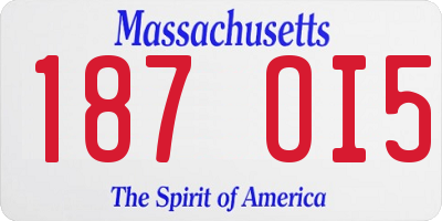 MA license plate 187OI5