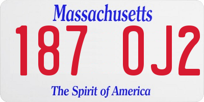 MA license plate 187OJ2