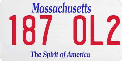 MA license plate 187OL2