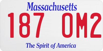 MA license plate 187OM2