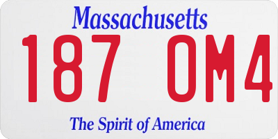 MA license plate 187OM4