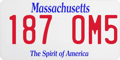 MA license plate 187OM5